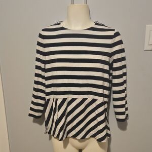 Tommy Hilfiger Black and White Striped Blouse  Bettina Fit